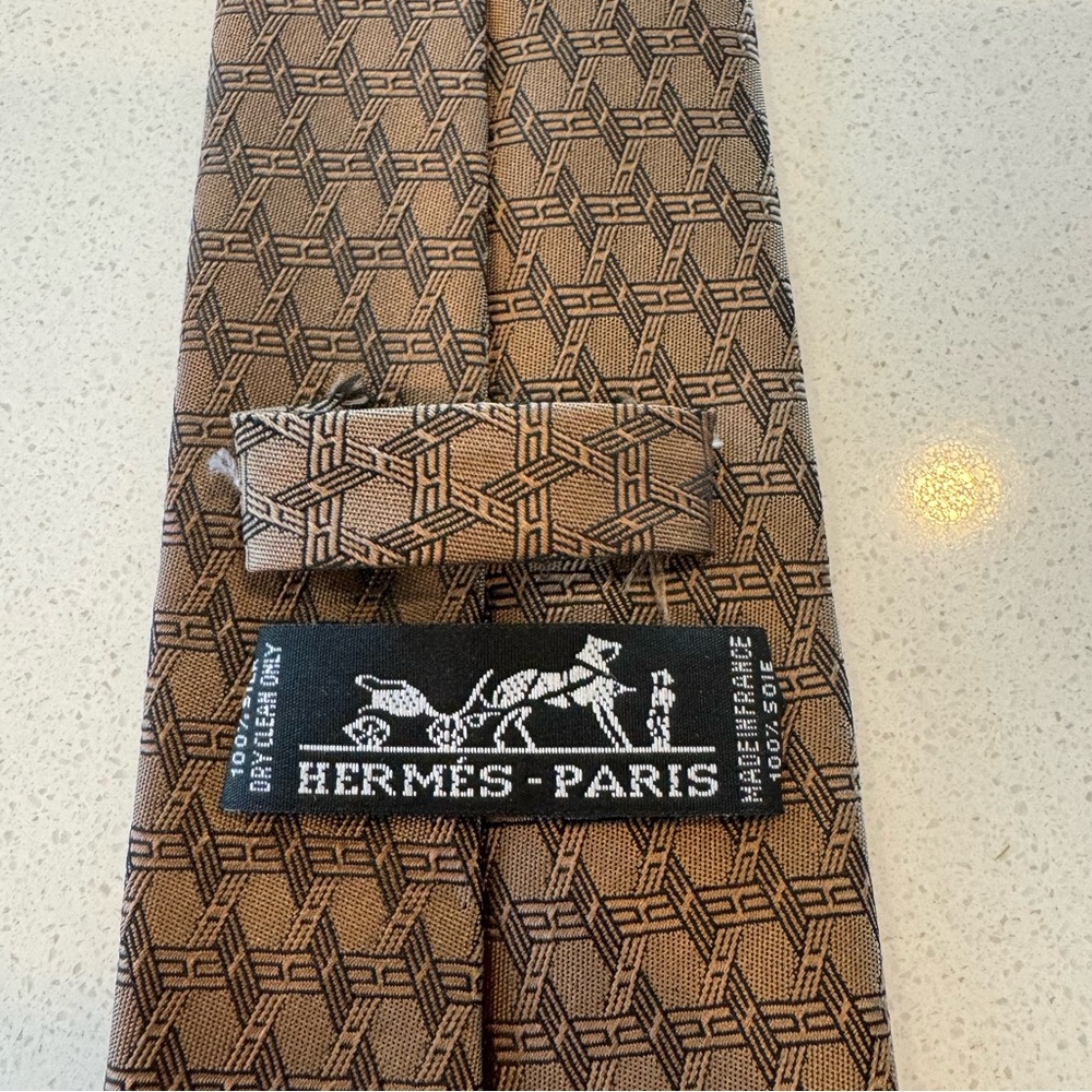 Hermes Tie - Light Brown